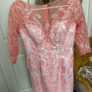 Elegant Pink Lace Dress